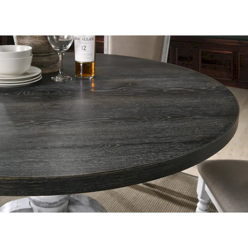 Ensemble de salle à manger 5 pièces Iris de Roundhill Furniture, blanc vieilli et gris