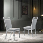 Ensemble de salle à manger 5 pièces Iris de Roundhill Furniture, blanc vieilli et gris