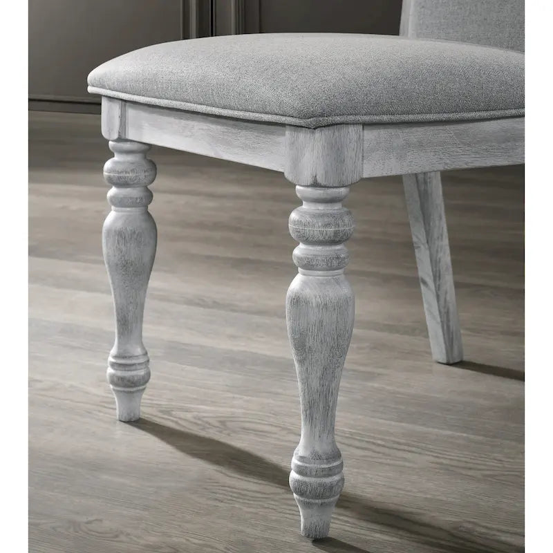 Ensemble de salle à manger 5 pièces Iris de Roundhill Furniture, blanc vieilli et gris