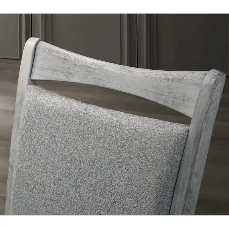 Ensemble de salle à manger 5 pièces Iris de Roundhill Furniture, blanc vieilli et gris