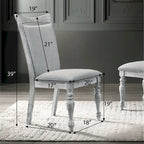 Ensemble de salle à manger 5 pièces Iris de Roundhill Furniture, blanc vieilli et gris