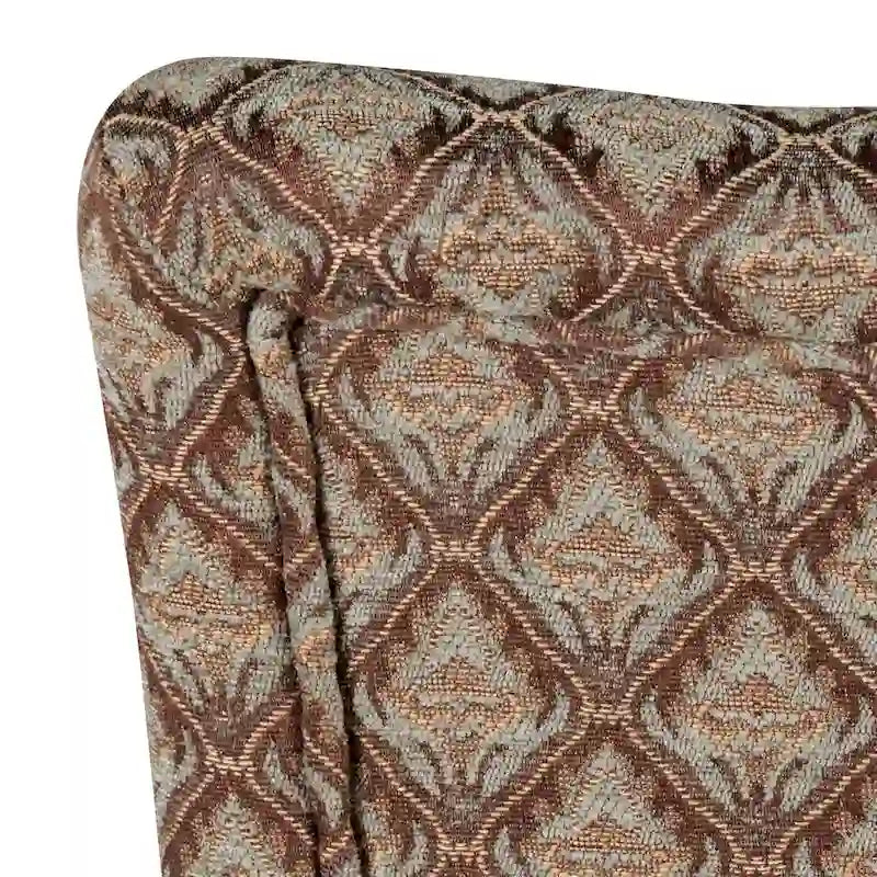 HomePop Modern Parson Blue/ Chocolate Damask Diamo - N/A