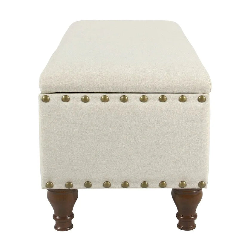 Banc de rangement capitonné en lin Raush Copper Grove