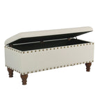 Banc de rangement capitonné en lin Raush Copper Grove