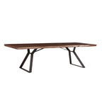 Table à manger Nottingham en bois d'acacia de 106 pouces, finition noyer