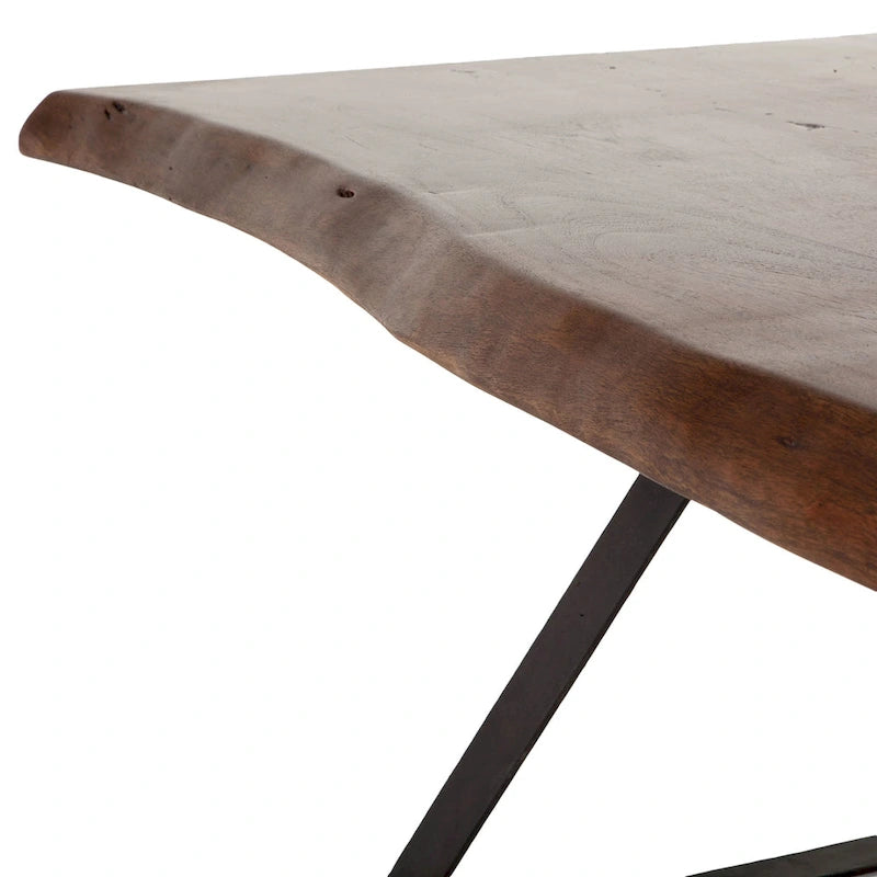 Table à manger Nottingham en bois d'acacia de 106 pouces, finition noyer