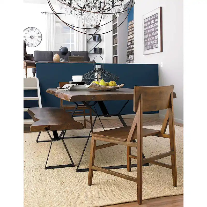 Table à manger Nottingham en bois d'acacia de 106 pouces, finition noyer