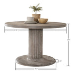 The Gray Barn Spring Mount Wood Pedestal Dining Table in Reclaimed Grey