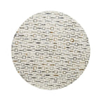 Table d'appoint en nacre avec base dorée et motifs géométriques - Blanc, Gris ou Noir - Roche River Decor