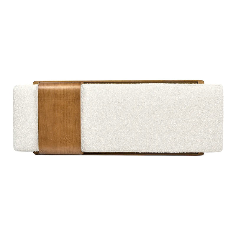 Billie 52 Boucle Faux Sherpa Modern Telephone Bench with Sliding Shelf