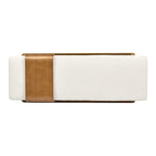 Billie 52 Boucle Faux Sherpa Modern Telephone Bench with Sliding Shelf
