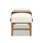 Billie 52 Boucle Faux Sherpa Modern Telephone Bench with Sliding Shelf