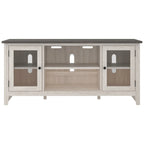 Dorrinson Casual Large TV Stand w/Fireplace Option, White/Brown