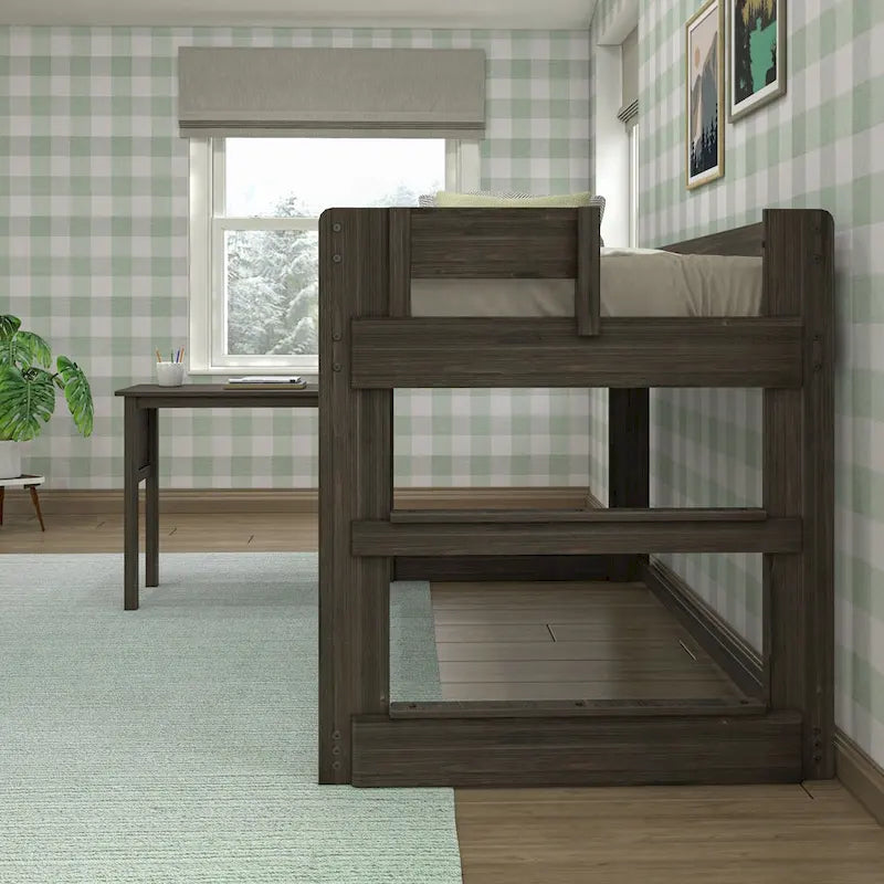 Max and Lily Farmhouse Twin-Size Low Loft with Hook-on Desk