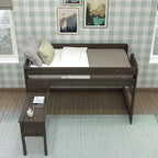 Max and Lily Farmhouse Twin-Size Low Loft with Hook-on Desk