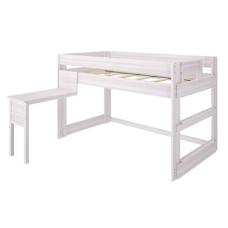 Max and Lily Farmhouse Twin-Size Low Loft with Hook-on Desk