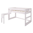 Max and Lily Farmhouse Twin-Size Low Loft with Hook-on Desk