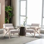Fauteuil d'appoint en bois massif rembourré