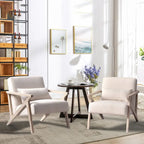 Fauteuil d'appoint en bois massif rembourré