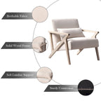 Fauteuil d'appoint en bois massif rembourré