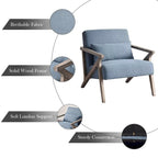 Fauteuil d'appoint en bois massif rembourré