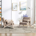 Fauteuil d'appoint en bois massif rembourré