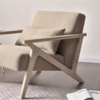 Fauteuil d'appoint en bois massif rembourré