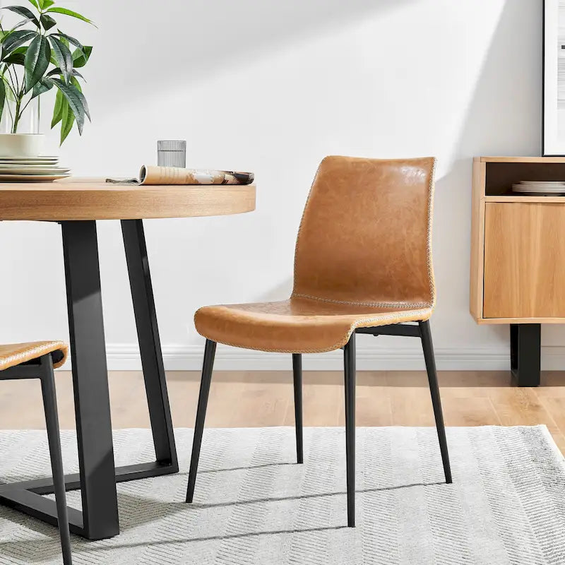 Chaise de salle à manger latérale Jayden en similicuir (lot de 2)