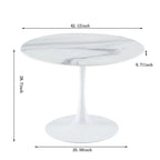 42.1 Table à manger Tulip avec plateau rond en marbre pour 4 à 6 personnes
