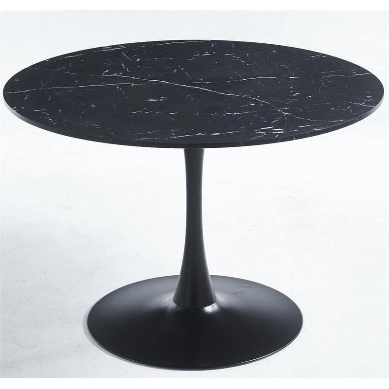 42.1 Table à manger Tulip avec plateau rond en marbre pour 4 à 6 personnes