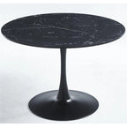 42.1 Table à manger Tulip avec plateau rond en marbre pour 4 à 6 personnes