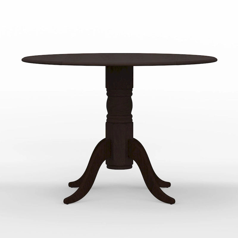 3-Piece Dining Set, 42 Round Drop-Leaf Table and X-Back Chairs