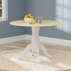 3-Piece Dining Set, 42 Round Drop-Leaf Table and X-Back Chairs