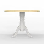 3-Piece Dining Set, 42 Round Drop-Leaf Table and X-Back Chairs