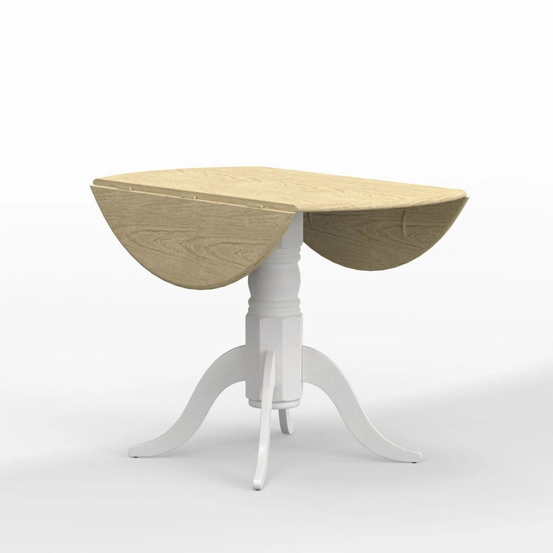 3-Piece Dining Set, 42 Round Drop-Leaf Table and X-Back Chairs