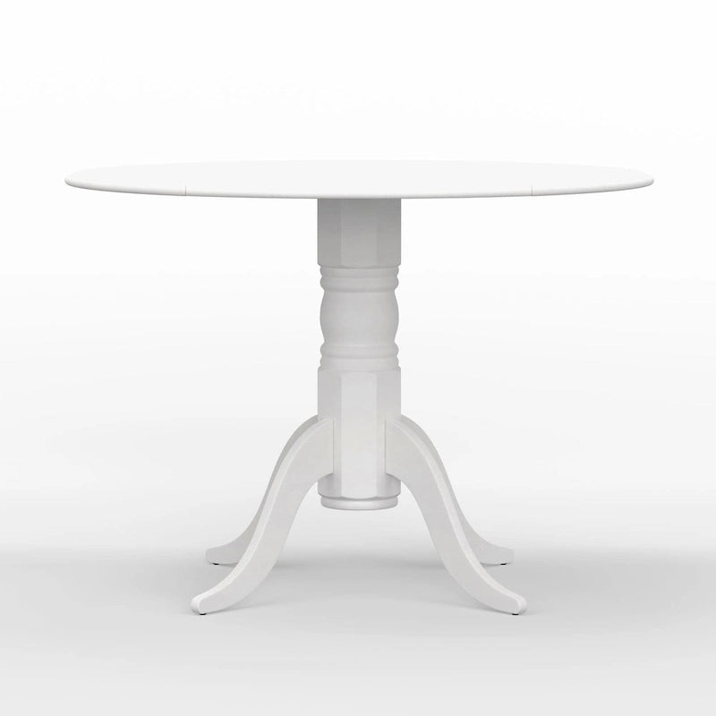 3-Piece Dining Set, 42 Round Drop-Leaf Table and X-Back Chairs