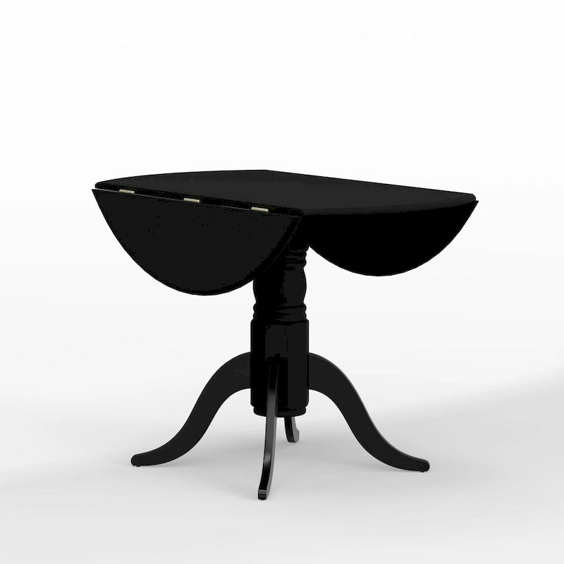 3-Piece Dining Set, 42 Round Drop-Leaf Table and X-Back Chairs