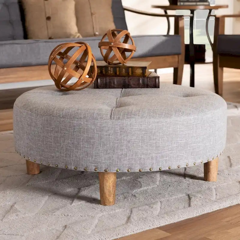 Modern and Contemporary Fabric Cocktail Ottoman
