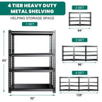 DoCred Metal Shelving Unit, Heavy Duty Garage Storage Rack, 3Pack
