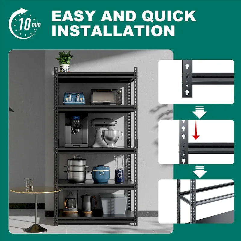 DoCred Metal Shelving Unit, Heavy Duty Garage Storage Rack, 3Pack