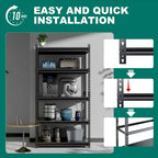 DoCred Metal Shelving Unit, Heavy Duty Garage Storage Rack, 3Pack