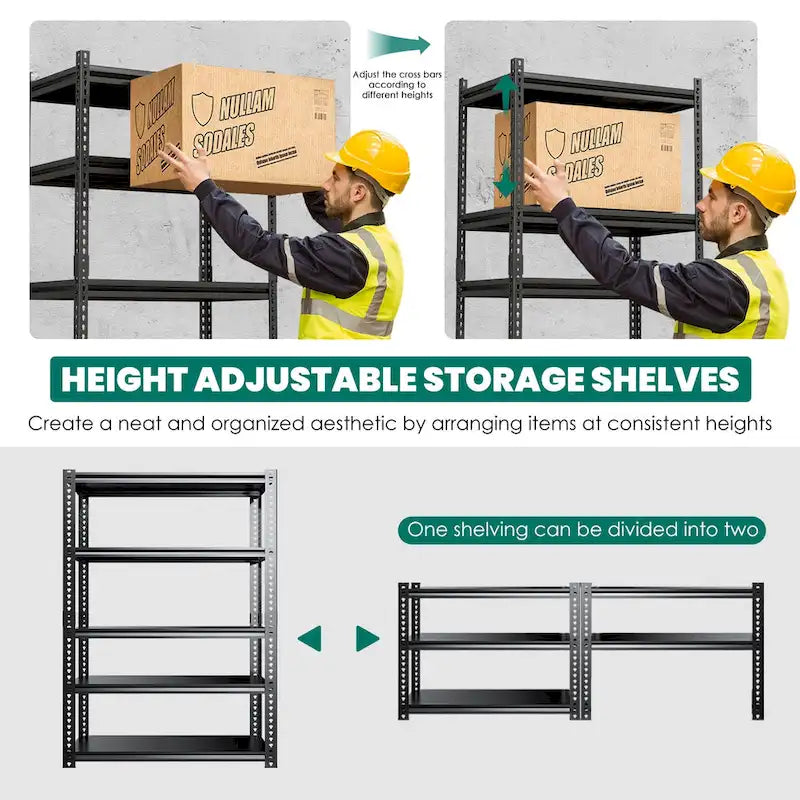 DoCred Metal Shelving Unit, Heavy Duty Garage Storage Rack, 3Pack
