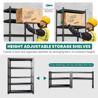 DoCred Metal Shelving Unit, Heavy Duty Garage Storage Rack, 3Pack