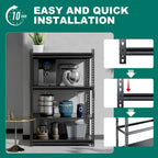 DoCred Metal Shelving Unit, Heavy Duty Garage Storage Rack, 3Pack