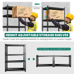 DoCred Metal Shelving Unit, Heavy Duty Garage Storage Rack, 3Pack