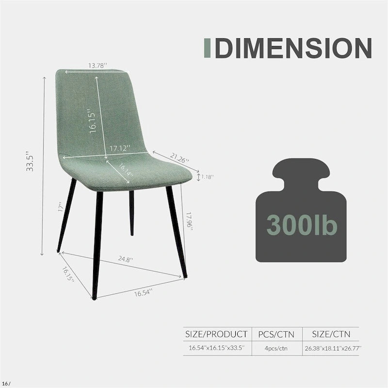 Modern Upholstered Dining Accent Chairs (Set of 4)