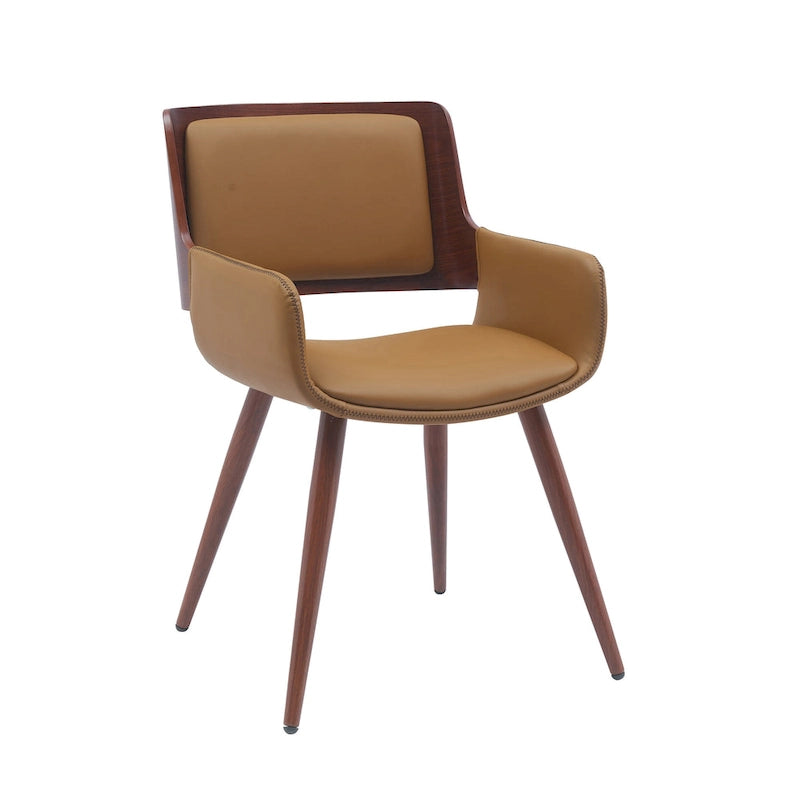 Chaise de salle à manger en similicuir de style milieu de siècle Carson Carrington Kjerringvag avec pieds en métal