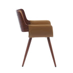 Chaise de salle à manger en similicuir de style milieu de siècle Carson Carrington Kjerringvag avec pieds en métal