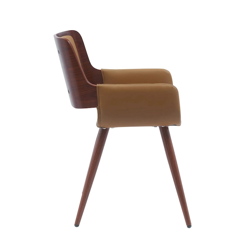 Chaise de salle à manger en similicuir de style milieu de siècle Carson Carrington Kjerringvag avec pieds en métal