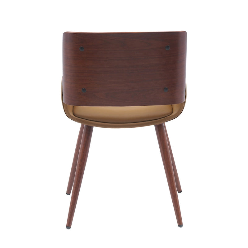 Chaise de salle à manger en similicuir de style milieu de siècle Carson Carrington Kjerringvag avec pieds en métal